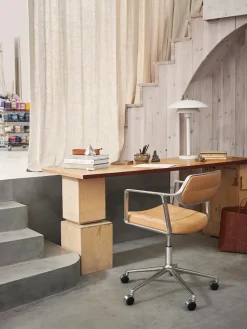 453 Swivel+ Chair m/hjul, camel læder fra<Vipp