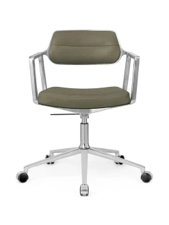 453 Swivel+ Chair m/hjul, camel læder fra<Vipp