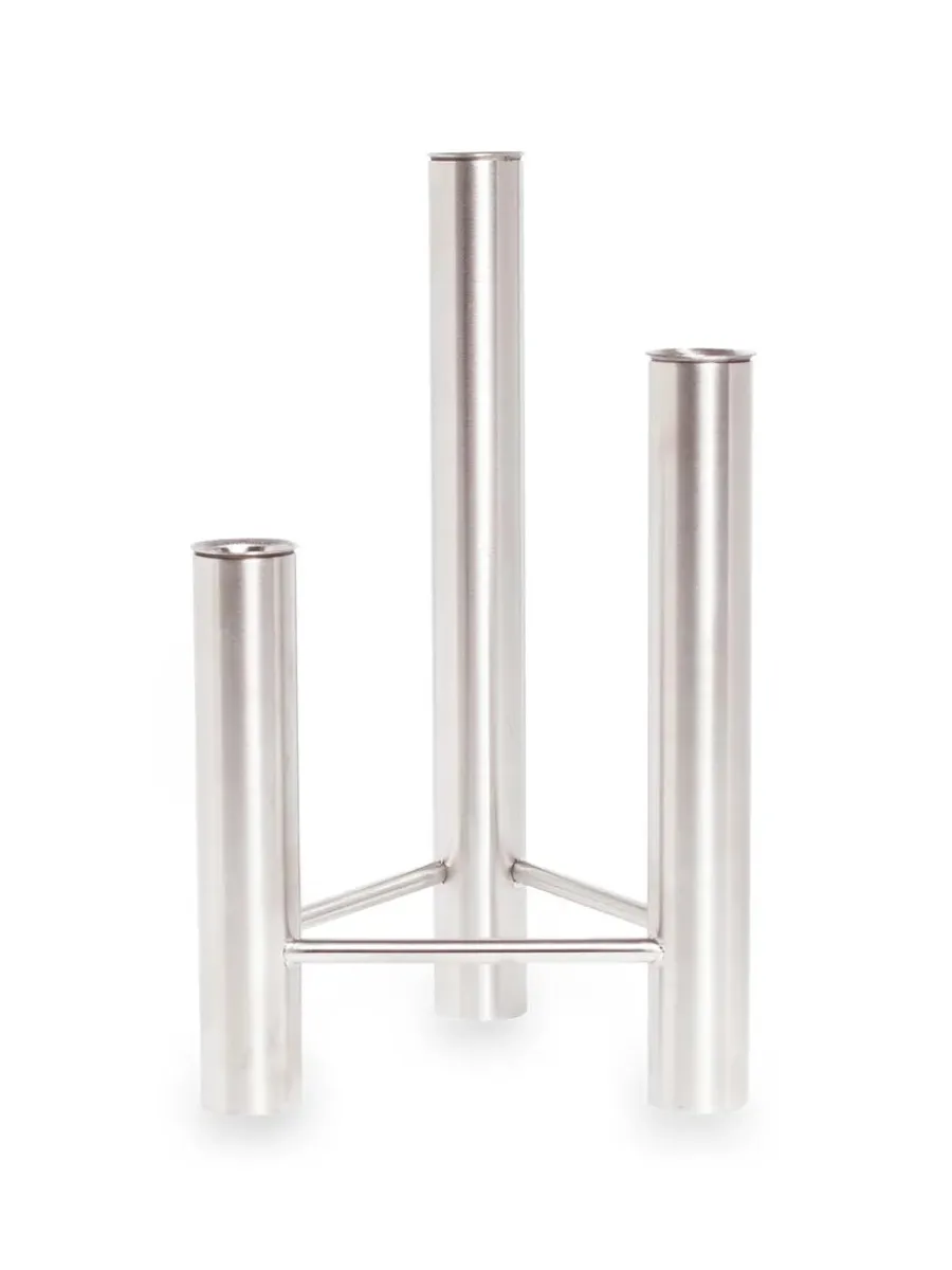 VISTA vase og lysestage, mat stål fra Kay Bojesen<Kay Bojesen Denmark New