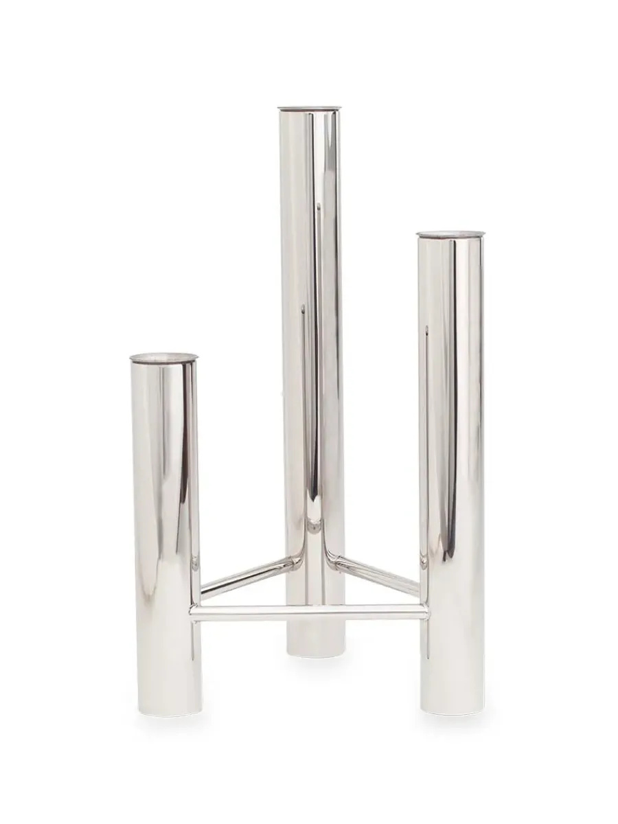 VISTA vase og lysestage, poleret stål fra Kay Bojesen<Kay Bojesen Denmark Best