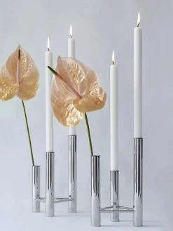 VISTA vase og lysestage, poleret stål fra Kay Bojesen<Kay Bojesen Denmark Best