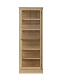 Vitrineskab N1, light oak fra<Lindebjerg Design Outlet