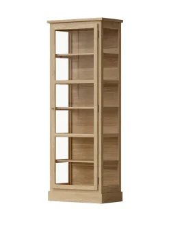 Vitrineskab N1, light oak fra<Lindebjerg Design Outlet