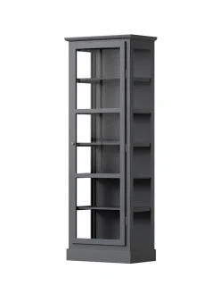 Vitrineskab N1, light oak fra<Lindebjerg Design Outlet