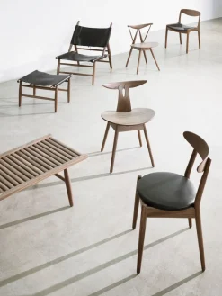 Wohlert Louisiana stol, valnød sort læder fra<Stellar Works Clearance