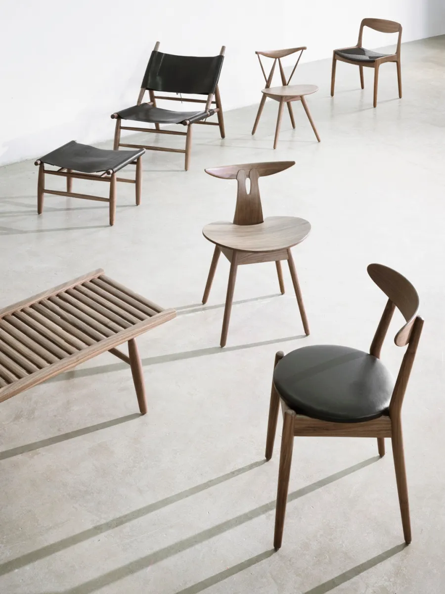 Wohlert Louisiana stol, valnød sort læder fra<Stellar Works Clearance