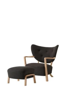 Wulff lænestol inkl. skammel, - Sheepskin Moonlight fra<&Tradition Sale