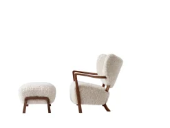 Wulff lænestol inkl. skammel, - Sheepskin Moonlight fra<&Tradition Sale