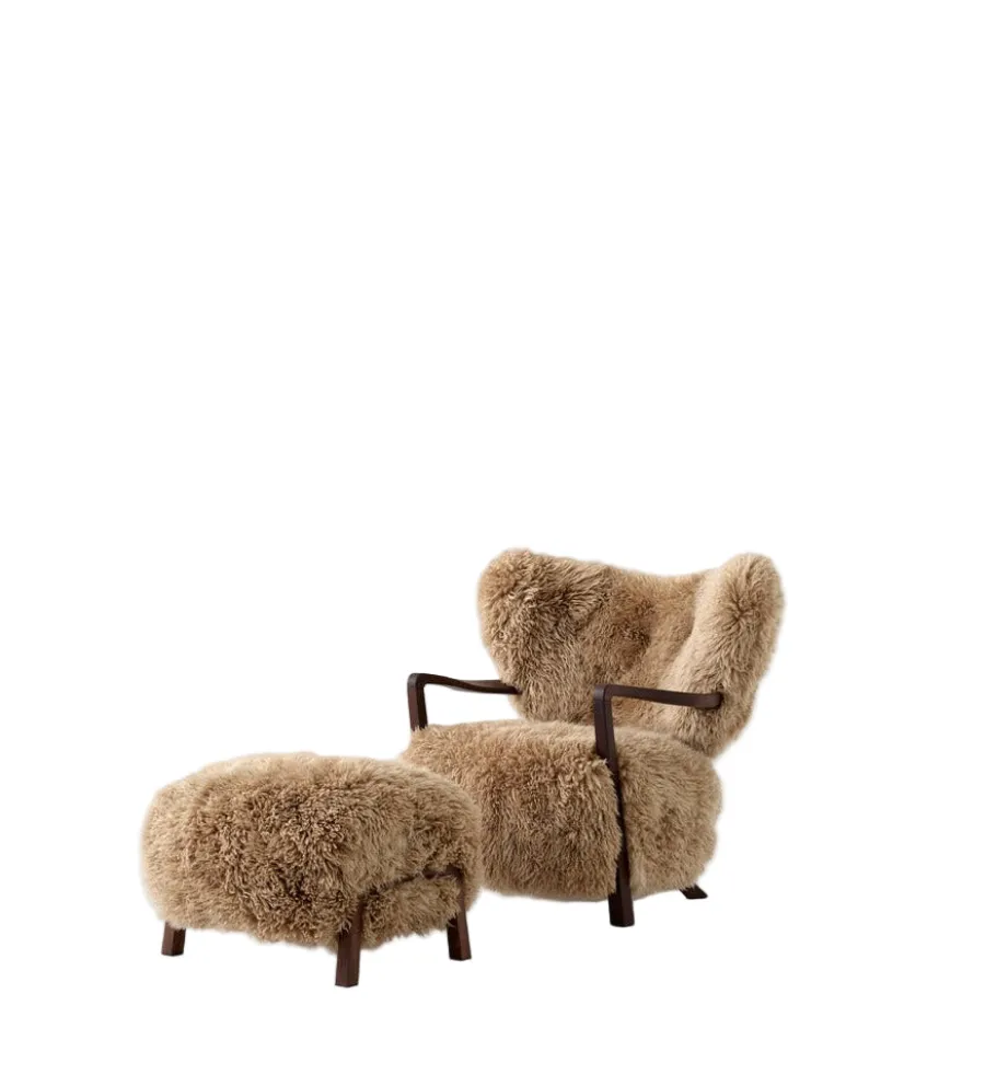 Wulff lænestol inkl. skammel, - Sheepskin Moonlight fra<&Tradition Sale