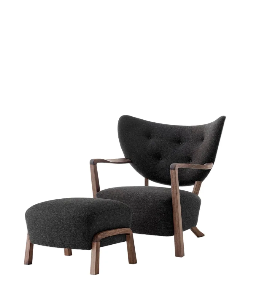 Wulff lænestol inkl. skammel - Karandash 005 lounge sæt fra<&Tradition Outlet
