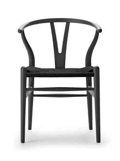 Y-stol CH24 Soft Anthracite Grey med sort flet af Hans J. Wegner<Carl Hansen & Søn Discount
