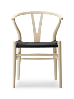 Y-stol CH24 Soft Anthracite Grey med sort flet af Hans J. Wegner<Carl Hansen & Søn Discount