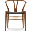 Y-stol CH24, Valnød lak med sort flet af Hans J. Wegner<Carl Hansen & Søn Best